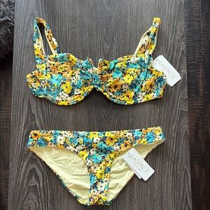 L*Space Yellow and Blue Floral Bikini